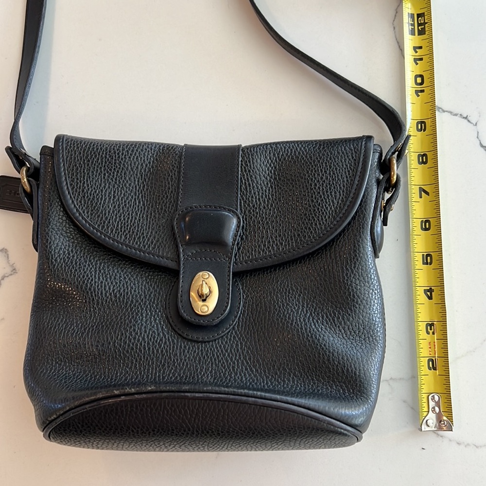 Vintage COACH Pebbled Leather Bag Black - Picture 9 of 9